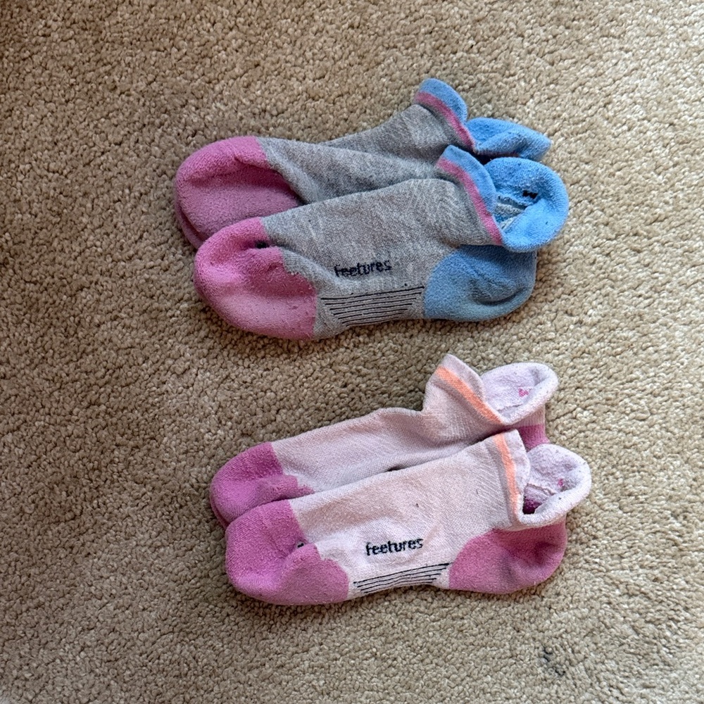 Feetures Ankle Socks Set - Pink and Blue